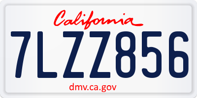 CA license plate 7LZZ856