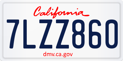 CA license plate 7LZZ860