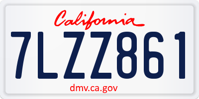CA license plate 7LZZ861