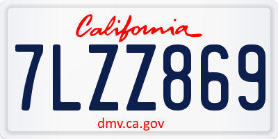 CA license plate 7LZZ869