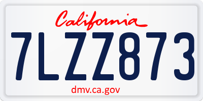 CA license plate 7LZZ873