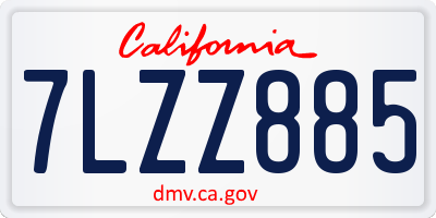 CA license plate 7LZZ885
