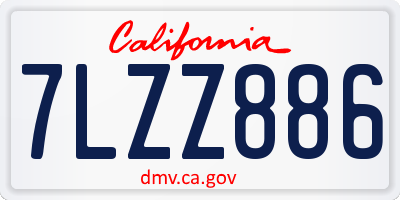 CA license plate 7LZZ886