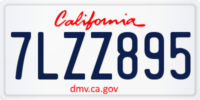 CA license plate 7LZZ895