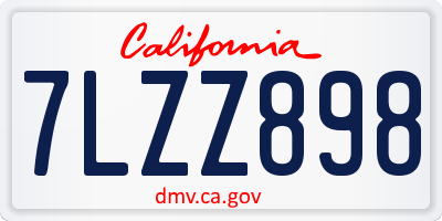CA license plate 7LZZ898