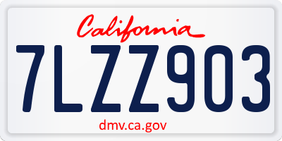 CA license plate 7LZZ903