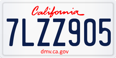 CA license plate 7LZZ905