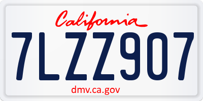CA license plate 7LZZ907