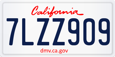 CA license plate 7LZZ909