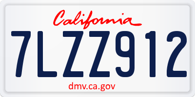 CA license plate 7LZZ912