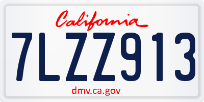 CA license plate 7LZZ913