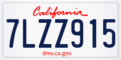 CA license plate 7LZZ915