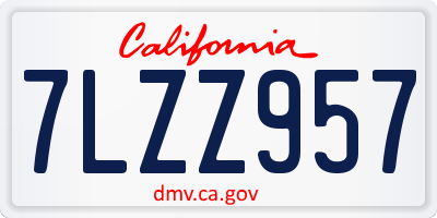 CA license plate 7LZZ957