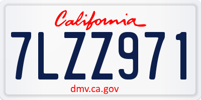 CA license plate 7LZZ971
