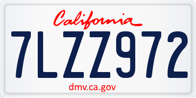 CA license plate 7LZZ972