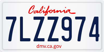 CA license plate 7LZZ974