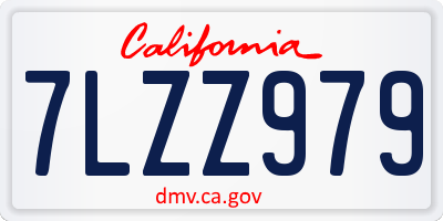 CA license plate 7LZZ979