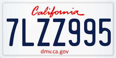 CA license plate 7LZZ995