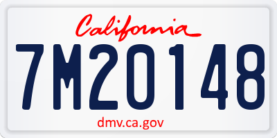 CA license plate 7M20148