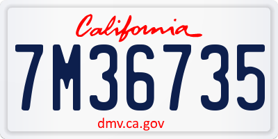 CA license plate 7M36735