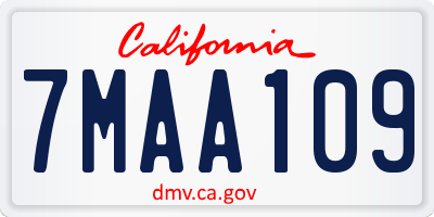 CA license plate 7MAA109