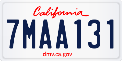 CA license plate 7MAA131