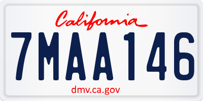 CA license plate 7MAA146