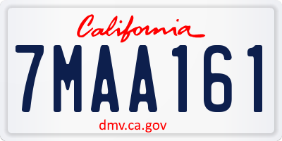 CA license plate 7MAA161