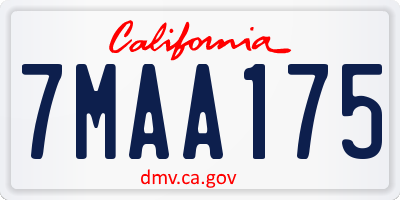 CA license plate 7MAA175