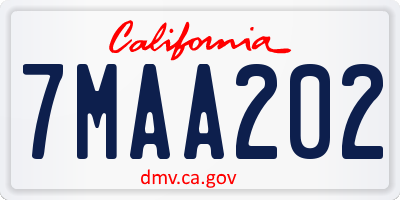 CA license plate 7MAA202