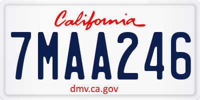 CA license plate 7MAA246