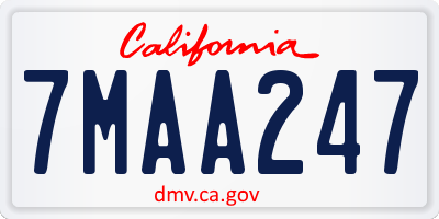 CA license plate 7MAA247