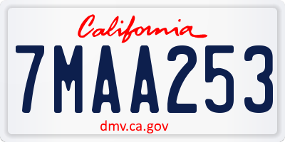 CA license plate 7MAA253