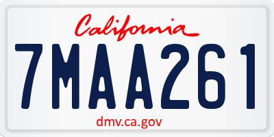CA license plate 7MAA261