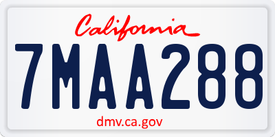 CA license plate 7MAA288