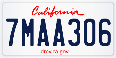 CA license plate 7MAA306