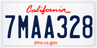 CA license plate 7MAA328
