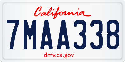 CA license plate 7MAA338
