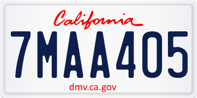 CA license plate 7MAA405