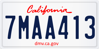 CA license plate 7MAA413