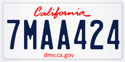 CA license plate 7MAA424