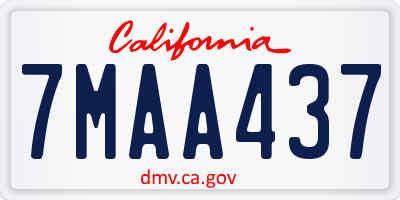 CA license plate 7MAA437