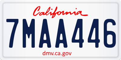 CA license plate 7MAA446