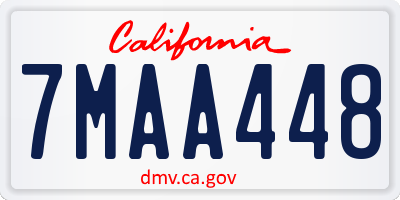 CA license plate 7MAA448