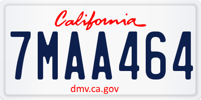CA license plate 7MAA464