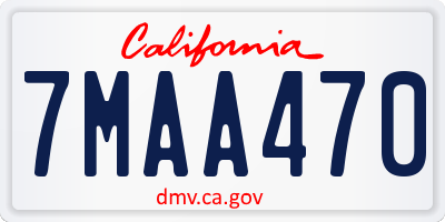 CA license plate 7MAA470