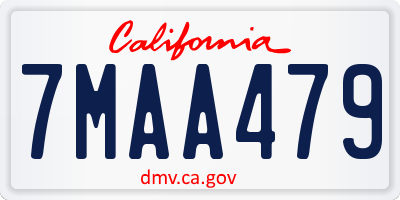 CA license plate 7MAA479