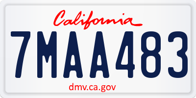 CA license plate 7MAA483