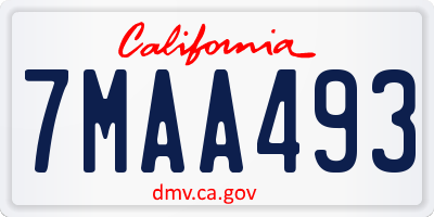 CA license plate 7MAA493