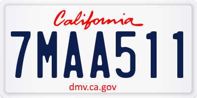 CA license plate 7MAA511